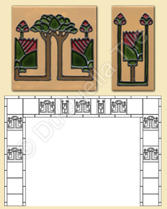 Fireplace Surround Tile Based on Arts and Crafts Square Decorative Ceramic Tile 5017 