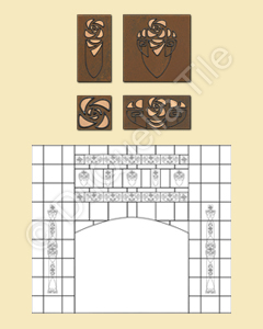Fireplace Surround Layout based on Decorative Square Tile 5023