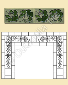 Fireplace Surround Layout Idea Based on Ginko Border Tile 