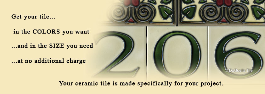 Visit our DuQuella Catalog website for custom decorative house number tile. 