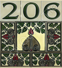 Custom Tile Set Pattern 5065 Decorative House Number Tiles 